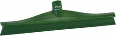 Vikan - 15-3/4" Rubber Blade Floor Squeegee - Single Edge, Green, Plastic Holder - Exact Tool & Supply