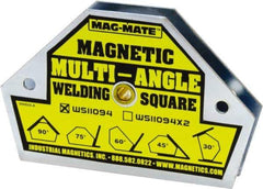 Mag-Mate - 4-3/8" Wide x 3/4" Deep x 3" High, Rare Earth Magnetic Welding & Fabrication Square - 55 Lb Average Pull Force - Exact Tool & Supply