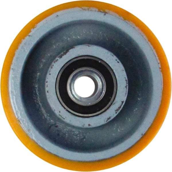 Caster Connection - 6 Inch Diameter x 2 Inch Wide, Polyurethane on Iron Caster Wheel - 1,200 Lb. Capacity, 2.2 Inch Hub Length, 1/2 Inch Axle Diameter, Sealed Precision Ball Bearing - Exact Tool & Supply
