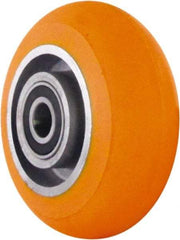 Caster Connection - 5 Inch Diameter x 2 Inch Wide, Polyurethane on Aluminum Caster Wheel - 750 Lb. Capacity, 2.2 Inch Hub Length, 1/2 Inch Axle Diameter, Sealed Precision Ball Bearing - Exact Tool & Supply