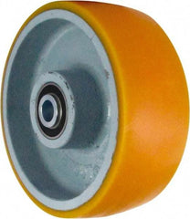 Caster Connection - 8 Inch Diameter x 3 Inch Wide, Polyurethane on Iron Caster Wheel - 2,300 Lb. Capacity, 3-1/4 Inch Hub Length, 3/4 Inch Axle Diameter, Sealed Precision Ball Bearing - Exact Tool & Supply