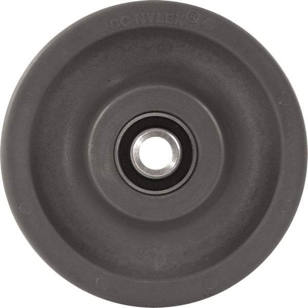 Caster Connection - 6 Inch Diameter x 2 Inch Wide, High Grade Nylon Caster Wheel - 1,500 Lb. Capacity, 2.2 Inch Hub Length, 1/2 Inch Axle Diameter, Sealed Precision Ball Bearing - Exact Tool & Supply