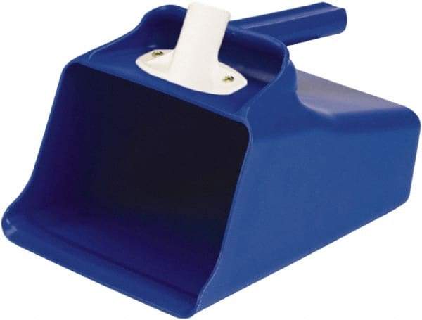 Remco - 128 oz Blue Polypropylene Flat Bottom Scoop - 8.7" Wide x 7.3" Deep Bowl, 11" OAL - Exact Tool & Supply