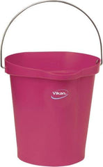 Vikan - 3 Gal, Polypropylene Round Pink Single Pail with Pour Spout - Handle Included - Exact Tool & Supply