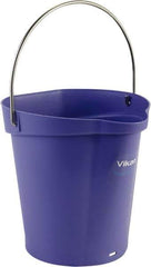 Vikan - 1-1/2 Gal, Polypropylene Round Purple Single Pail with Pour Spout - Handle Included - Exact Tool & Supply