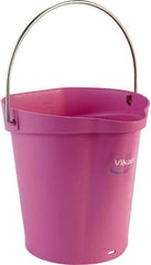 Vikan - 1-1/2 Gal, Polypropylene Round Pink Single Pail with Pour Spout - Handle Included - Exact Tool & Supply