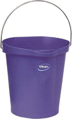 Vikan - 3 Gal, Polypropylene Round Purple Single Pail with Pour Spout - Handle Included - Exact Tool & Supply