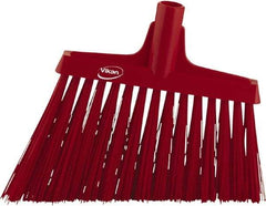 Vikan - 9-1/2" Wide, Red Synthetic Bristles, Angled Broom - Exact Tool & Supply