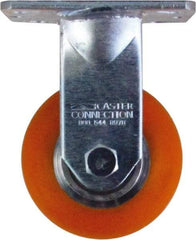 Caster Connection - 4" Diam x 2" Wide x 5-5/8" OAH Top Plate Mount Rigid Caster - Polyurethane, 700 Lb Capacity, Sealed Precision Ball Bearing, 4 x 4-1/2" Plate - Exact Tool & Supply