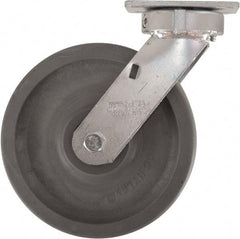 Caster Connection - 8" Diam x 2" Wide x 9-1/2" OAH Top Plate Mount Swivel Caster - High Grade Nylon, 2,000 Lb Capacity, Sealed Precision Ball Bearing, 4 x 4-1/2" Plate - Exact Tool & Supply