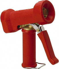 Vikan - Garden Hose Trigger Pistol Nozzle - Brass, Stainless Steel, Rubber - Exact Tool & Supply