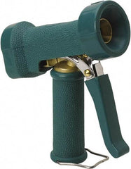 Vikan - Garden Hose Trigger Pistol Nozzle - Brass, Stainless Steel, Rubber - Exact Tool & Supply