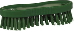Vikan - 1" Bristle Length, Polyester Scrub Brush - 6-1/4" Long x 7" Wide Head, 7" OAL, Green, Polypropylene Block - Exact Tool & Supply