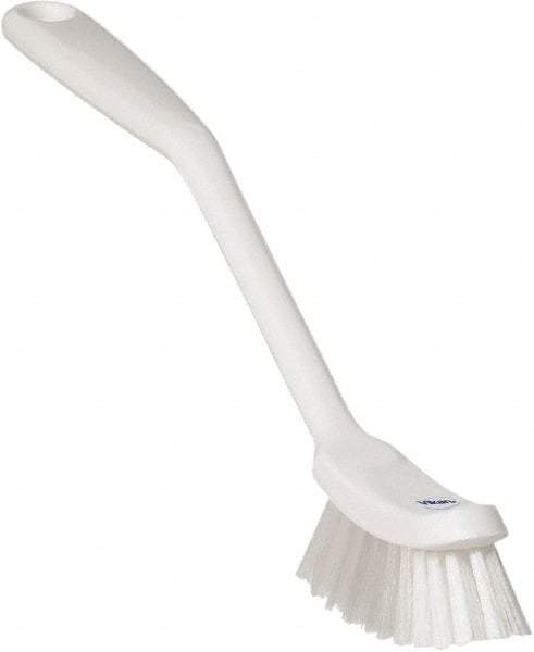 Vikan - 1" Bristle Length, Polyester Food Service Brush - 2-7/8" Long x 1" Wide Head, 11" OAL, White, Polypropylene Block - Exact Tool & Supply
