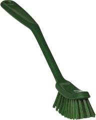 Vikan - 1" Bristle Length, Polyester Food Service Brush - 2-7/8" Long x 1" Wide Head, 11" OAL, Green, Polypropylene Block - Exact Tool & Supply