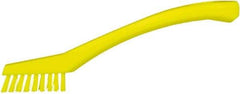 Vikan - 5/8" Bristle Length, Polyester Food Service Brush - 2-5/16" Long x 1/2" Wide Head, 8" OAL, Yellow, Polypropylene Block - Exact Tool & Supply
