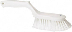 Vikan - 2" Bristle Length, Polyester Wash Brush - 5-13/16" Long x 5" Wide Head, 13-1/2" OAL, White, Polypropylene Block - Exact Tool & Supply