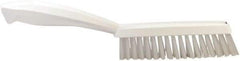 Vikan - 1.3" Bristle Length, Polyester Scrub Brush - 5-7/8" Long x 0.8" Wide Head, 11.2" OAL, White, Polypropylene Block - Exact Tool & Supply