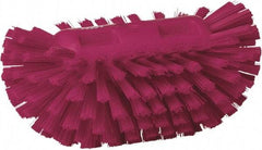 Vikan - 1-1/2" Bristle Length, Polyester Utility Scrub Brush - 5-1/2" Wide Head, 8" OAL, European Threaded Handle, Pink, Polypropylene Block - Exact Tool & Supply