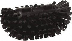 Vikan - 1-1/2" Bristle Length, Polyester Utility Scrub Brush - 5-1/2" Wide Head, 8" OAL, European Threaded Handle, Black, Polypropylene Block - Exact Tool & Supply