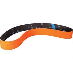 Norton - 2-1/2" Wide x 60" OAL, 50 Grit, Ceramic Abrasive Belt - Ceramic, Coated, Y Weighted Cloth Backing - Exact Tool & Supply