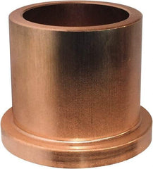Bunting Bearing - 1/2" Inside x 3/4" Outside Diam, Powdered Metal Flanged Bearing - 1" Flange Outside Diam, 1/8" Flange Thickness, 3/4" OAL - Exact Tool & Supply