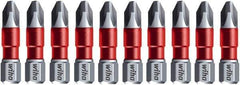 Wiha - #2 Phillips Screwdriver Bit - 1/4" Hex Drive, 1-9/64" OAL - Exact Tool & Supply