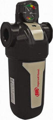 Ingersoll-Rand - 3/8" Port, 8" High x 2.99" Wide General Purpose Filter with Aluminum Bowl, Float Drain - 17 SCFM, 250 Max psi, 176°F Max Temp, Modular Connection - Exact Tool & Supply