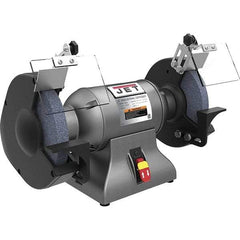 Jet - 10" Wheel Diam x 1" Wheel Width, 1-1/2 hp Grinder - 1" Arbor Hole Diam, 1 Phase, 1,720 Max RPM, 115 Volts - Exact Tool & Supply