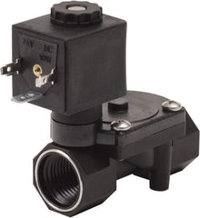 Spartan Scientific - 3/8" NPT Port, 2 Way, 2 Position, Glass Filled Nylon Solenoid Valve - Normally Closed, Viton Seal - Exact Tool & Supply