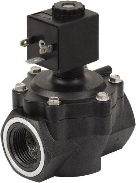 Spartan Scientific - 1" NPT Port, 2 Way, 2 Position, Composite Solenoid Valve - Normally Closed, Viton Seal - Exact Tool & Supply