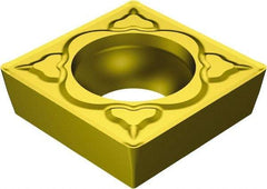 Sandvik Coromant - SCMT433 MM Grade 2025 Carbide Turning Insert - TiCN/Al2O3/TiN Finish, 90° Square, 1/2" Inscr Circle, 3/16" Thick, 3/64" Corner Radius - Exact Tool & Supply