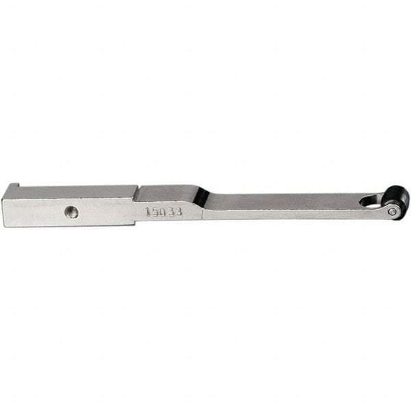 Dynabrade - 3/8" Wide Contact Arm - 12" Belt Length x 1/4" Belt Width, Crowned, 50" Contact Wheel Diam - Exact Tool & Supply