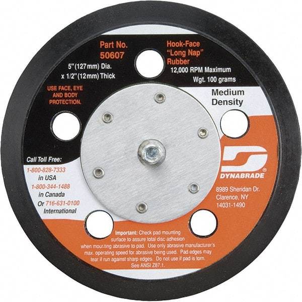 Dynabrade - 5" Diam Disc Backing Vacuum Replacement Pad - Medium Density, 12,000 RPM - Exact Tool & Supply