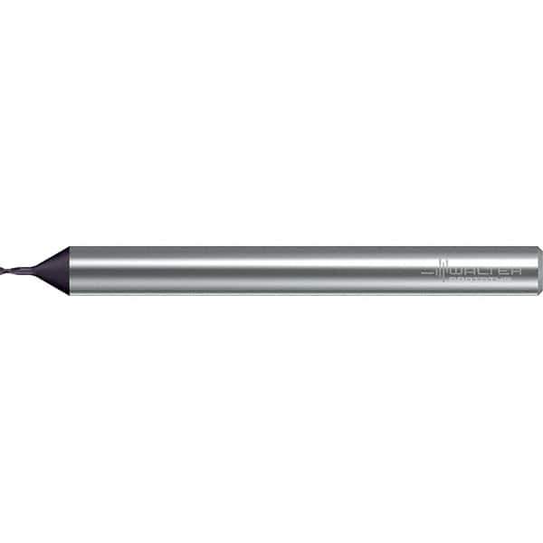 Walter-Prototyp - 0.8mm, 2 Flute, Solid Carbide, 0.08mm End Mill - 2-1/8" OAL, 30° Helix, Right Hand Flute, 3mm LOC, Right Hand Cut - Exact Tool & Supply