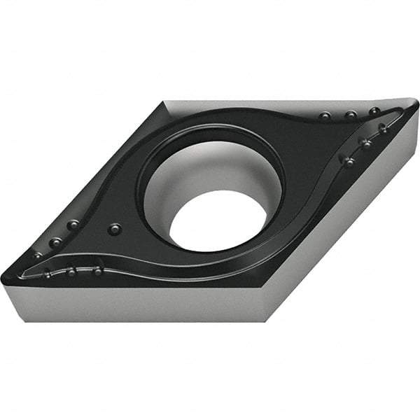 Walter - DPGT MM4 Grade WSM01 Turning Insert - TiAlN+Al2O3+(ZrN) Finish, 55° Rhombic, 9.53mm Inscr Circle, 3.97mm Thick, 0.4mm Corner Radius - Exact Tool & Supply