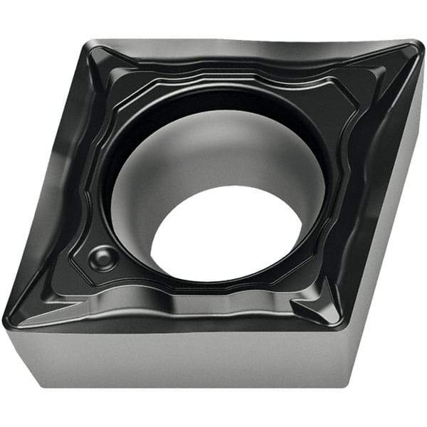 Walter - CCMT FM4 Grade WSM10S Turning Insert - TiAlN+Al2O3+(Al) Finish, 80° Rhombic, 9.53mm Inscr Circle, 3.97mm Thick, 0.8mm Corner Radius - Exact Tool & Supply