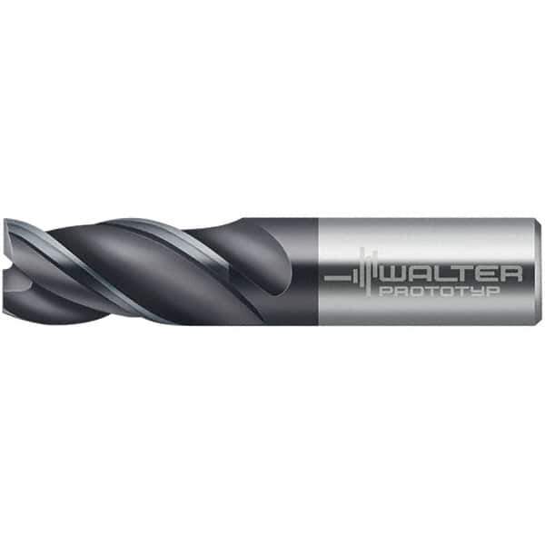 Walter-Prototyp - 12mm, 13mm LOC, 12mm Shank Diam, 56mm OAL, 3 Flute, Solid Carbide Square End Mill - TiAlN Finish, 45° Helix, Right Hand Cut, Right Hand Flute, Series MC321-A-3-S - Exact Tool & Supply