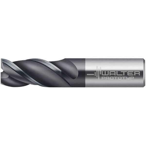 Walter-Prototyp - 5mm, 10mm LOC, 6mm Shank Diam, 54mm OAL, 3 Flute, Solid Carbide Square End Mill - TiAlN Finish, 45° Helix, Right Hand Cut, Right Hand Flute, Series MC321-A-3-A - Exact Tool & Supply