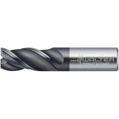 Walter-Prototyp - 12mm, 22mm LOC, 12mm Shank Diam, 73mm OAL, 3 Flute, Solid Carbide Square End Mill - TiAlN Finish, 45° Helix, Right Hand Cut, Right Hand Flute, Series MC321-A-3-A - Exact Tool & Supply