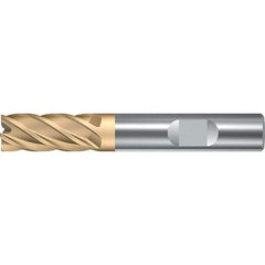 Walter-Prototyp - 12mm, 26mm LOC, 12mm Shank Diam, 83mm OAL, 5 Flute, Solid Carbide Square End Mill - TiAlN/ZrN Finish, 35° Helix, Right Hand Cut, Right Hand Flute, Series H4135217 - Exact Tool & Supply