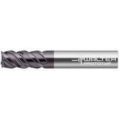 Walter-Prototyp - 20mm, 38mm LOC, 20mm Shank Diam, 104mm OAL, 4 Flute, Solid Carbide Square End Mill - TiAlN Finish, 50° Helix, Right Hand Cut, Right Hand Flute, Series MC326-A-B - Exact Tool & Supply