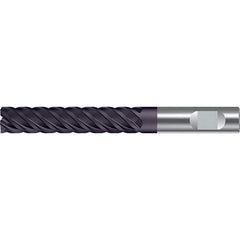 Walter-Prototyp - 18mm, 90mm LOC, 18mm Shank Diam, 155mm OAL, 5 Flute, Solid Carbide Square End Mill - TiAlN Finish, 45° Helix, Right Hand Cut, Right Hand Flute, Series MC122-W-X-K - Exact Tool & Supply