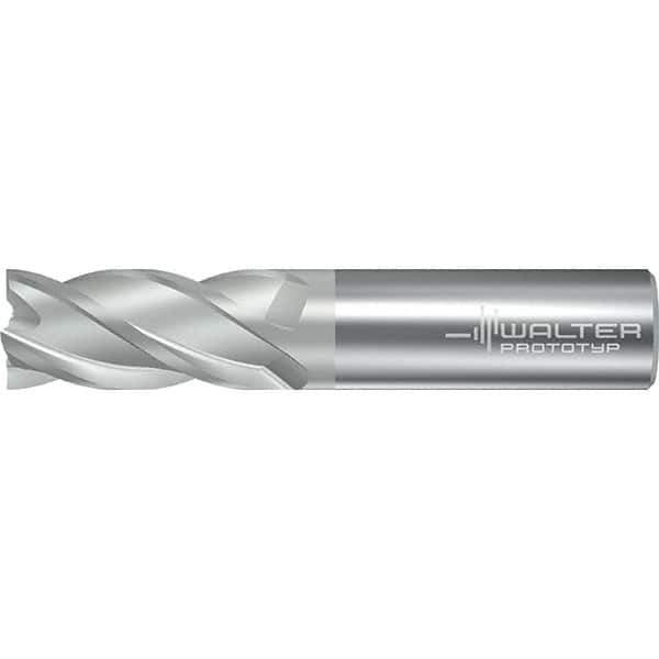 Walter-Prototyp - 19.05mm, 38mm LOC, 19.05mm Shank Diam, 101.6mm OAL, 4 Flute, Solid Carbide Square End Mill - TiAlN/TiAl Finish, 38° Helix, Right Hand Cut, Right Hand Flute, Series AH2034217 - Exact Tool & Supply