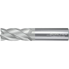 Walter-Prototyp - 19.05mm, 38mm LOC, 19.05mm Shank Diam, 101.6mm OAL, 4 Flute, Solid Carbide Square End Mill - TiAlN/TiAl Finish, 38° Helix, Right Hand Cut, Right Hand Flute, Series AH2034217 - Exact Tool & Supply