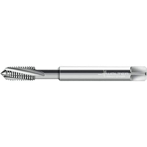 Walter-Prototyp - #8-32 ~DIN 2184-1 3 Flute 3B Semi-Bottoming Spiral Flute Tap - High Speed Steel, Uncoated, 64.68mm OAL, Right Hand Flute, Right Hand Thread, 3.330, Series 224164 - Exact Tool & Supply
