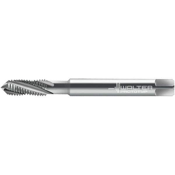 Walter-Prototyp - 1/4-20 ~DIN 2184-1 3 Flute 3B Semi-Bottoming Spiral Flute Tap - High Speed Steel, Uncoated, 81.41mm OAL, Right Hand Flute, Right Hand Thread, 5.020, Series 224104 - Exact Tool & Supply