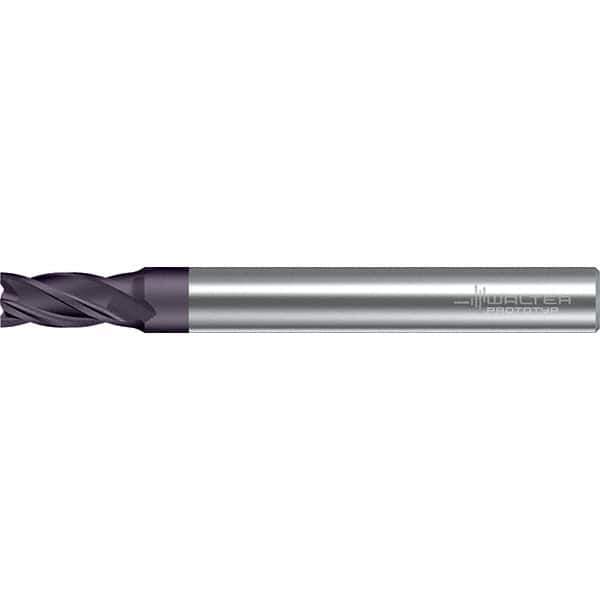 Walter-Prototyp - 7mm, 11mm LOC, 8mm Shank Diam, 58mm OAL, 4 Flute, Solid Carbide Square End Mill - TiAlN Finish, 30° Helix, Right Hand Cut, Right Hand Flute, Series MC111-A-4-A - Exact Tool & Supply