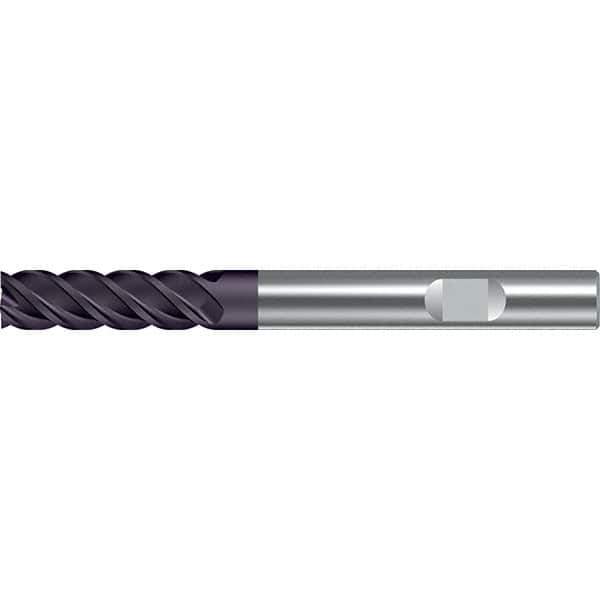 Walter-Prototyp - 10mm, 32mm LOC, 10mm Shank Diam, 100mm OAL, 4 Flute, Solid Carbide Square End Mill - TiAlN Finish, 45° Helix, Right Hand Cut, Right Hand Flute, Series MC122-W-L - Exact Tool & Supply