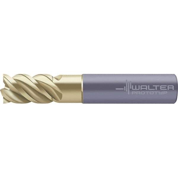 Walter-Prototyp - 20mm, 52mm LOC, 20mm Shank Diam, 104mm OAL, 4 Flute, Solid Carbide Square End Mill - AlTiN/ZrN Finish, 50° Helix, Right Hand Cut, Right Hand Flute, Series MC341-A-4-P - Exact Tool & Supply